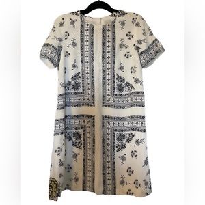 LOFT White and Blue Floral Dress